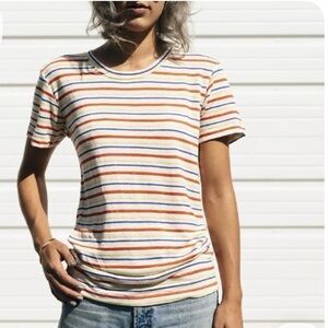 Jungmaven Colorful Striped Short Sleeve Tee